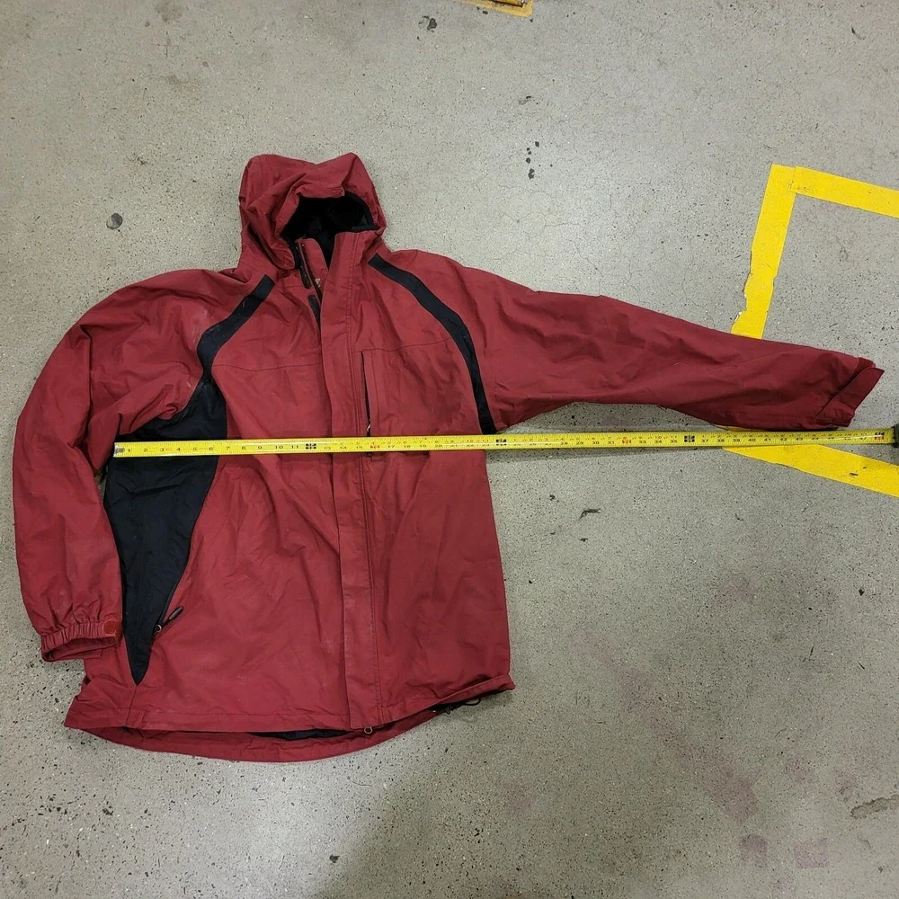 Vintage Timberland Waterproof Red Jacket Full Zip Hooded Coat Size‎ 2XL XXL